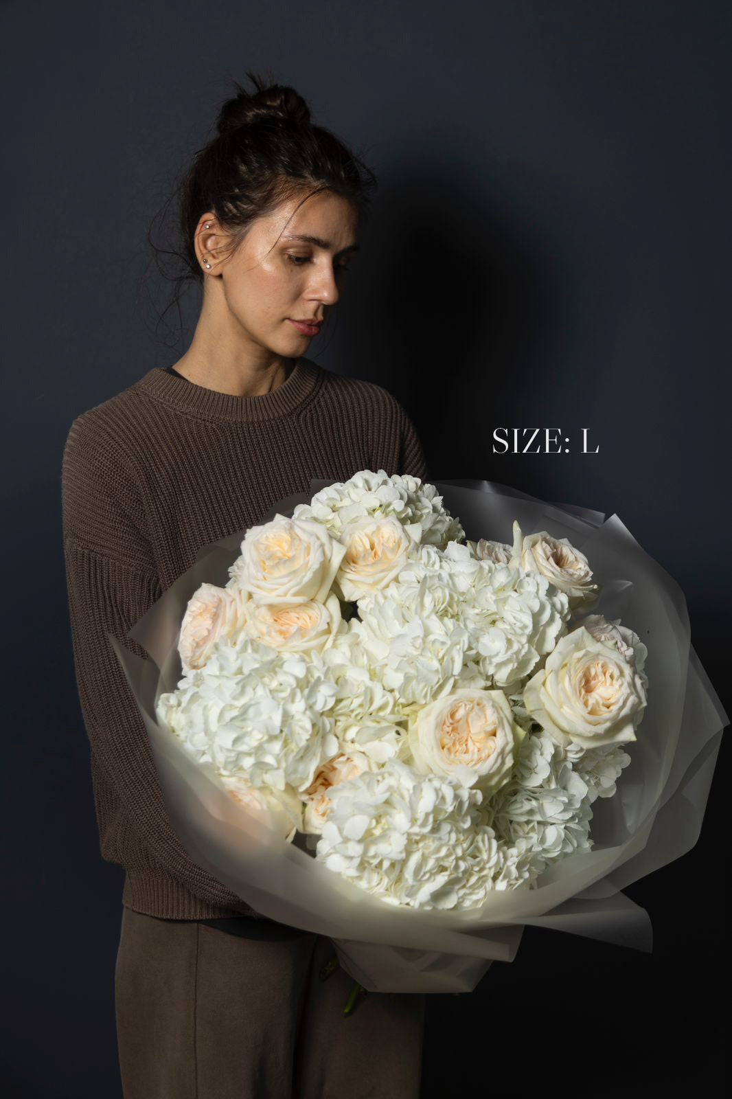 White Hydrangeas and O’Hara white garden roses